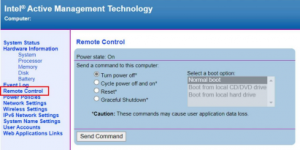 Host2的Intel AMT接口，可看到Remote Control的选项 